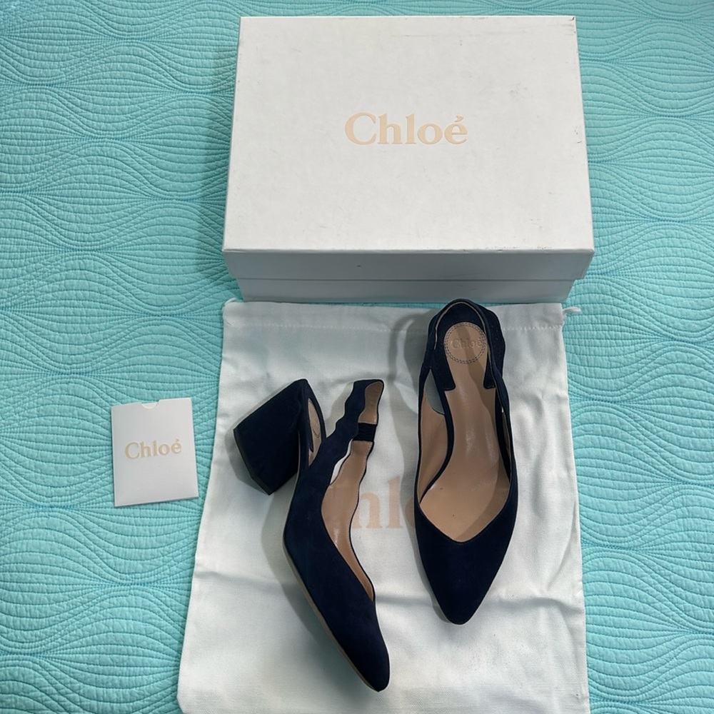 Chloe Laurena Scallop Slingback Pumps - Picture 2 of 15